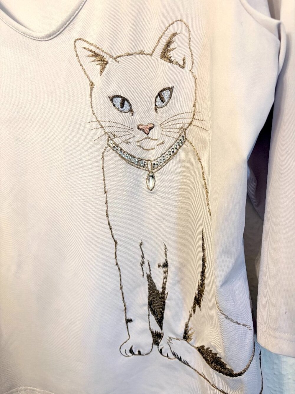 Vintage Together! Spiegel Y2K Princess Cat Graphic with Rhinestone Collar Sz L